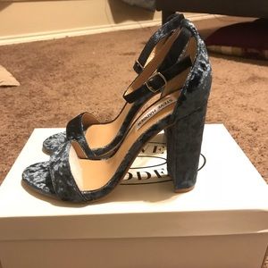 Steve Madden Carson Blue Velvet Block heels